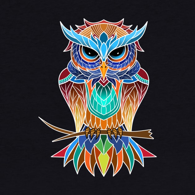 Owl Mandala Art Illustration by Aan Design Art